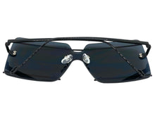 Oversized Modern Contemporary Shield Style SUNGLASSES Large Black Frame 5293