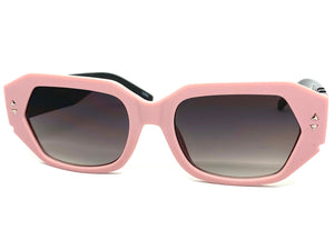 Classic Vintage Retro Style SUNGLASSES Pink & Black Frame 80538