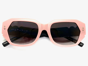 Classic Vintage Retro Style SUNGLASSES Pink & Black Frame 80538