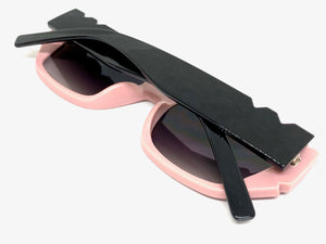 Classic Vintage Retro Style SUNGLASSES Pink & Black Frame 80538