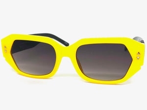 Classic Vintage Retro Style SUNGLASSES Yellow & Black Frame 80538