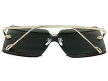 Oversized Modern Contemporary Shield Style SUNGLASSES Large Silver Frame 5293