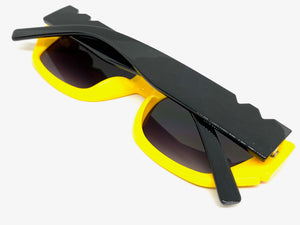 Classic Vintage Retro Style SUNGLASSES Yellow & Black Frame 80538