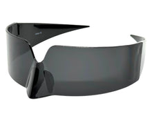 Space Futuristic Robotic Cyclops Modern Contemporary Costume Party Raver Bat SUNGLASSES Sleek Black Frame - Dark Lens P0202