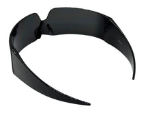 Space Futuristic Robotic Cyclops Modern Contemporary Costume Party Raver Bat SUNGLASSES Sleek Black Frame - Dark Lens P0202