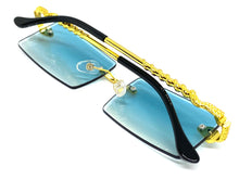 Classy Elegant Luxury Modern Designer Style SUNGLASSES Gold Rimless Frame E0966