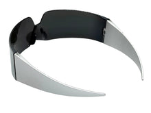 Space Futuristic Robotic Cyclops Modern Contemporary Costume Party Raver Punk SUNGLASSES Sleek Chrome Frame - Brown Lens P0202 (Copy) (Copy)