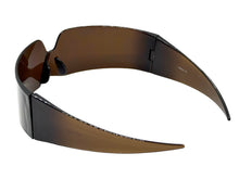 Space Futuristic Robotic Cyclops Modern Contemporary Costume Party Raver Bat SUNGLASSES Sleek Brown Frame - Brown Lens P0202