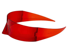 Space Futuristic Robotic Cyclops Modern Contemporary Costume Party Raver Punk SUNGLASSES Sleek Red Frame - Brown Lens P0202 (Copy)