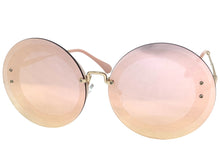 Oversized Exaggerated Classic Vintage Retro Style SUNGLASSES Round Pink Lens 7163