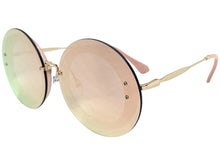 Oversized Exaggerated Classic Vintage Retro Style SUNGLASSES Round Pink Lens 7163