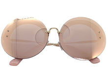 Oversized Exaggerated Classic Vintage Retro Style SUNGLASSES Round Pink Lens 7163