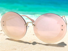 Oversized Exaggerated Classic Vintage Retro Style SUNGLASSES Round Pink Lens 7163