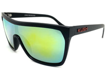 Oversized Modern Retro Shield Style KUSH SUNGLASSES Large Matte Black Frame 6211