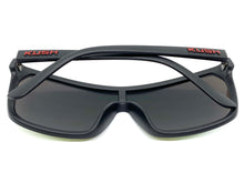 Oversized Modern Retro Shield Style KUSH SUNGLASSES Large Matte Black Frame 6211