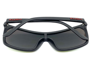 Oversized Modern Retro Shield Style KUSH SUNGLASSES Large Matte Black Frame 6211