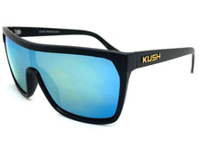 Oversized Modern Retro Shield Style KUSH SUNGLASSES Large Matte Black Frame 6211