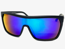 Oversized Modern Retro Shield Style KUSH SUNGLASSES Large Matte Black Frame 6211