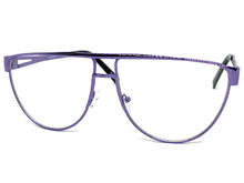 Classic Vintage Retro Style Clear Lens EYEGLASSES Chrome Purple Frame 163889