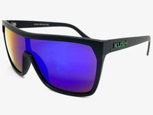 Oversized Modern Retro Shield Style KUSH SUNGLASSES Large Matte Black Frame 6211