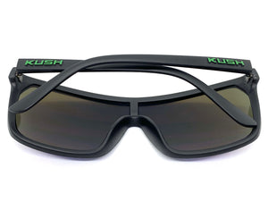 Oversized Modern Retro Shield Style KUSH SUNGLASSES Large Matte Black Frame 6211