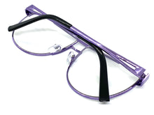 Classic Vintage Retro Style Clear Lens EYEGLASSES Chrome Purple Frame 163889