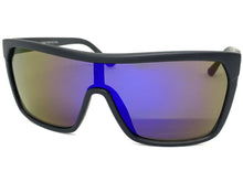 Oversized Modern Retro Shield Style KUSH SUNGLASSES Large Matte Black Frame 6211