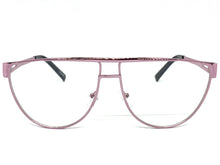 Classic Vintage Retro Style Clear Lens EYEGLASSES Chrome Pihk Frame 163889