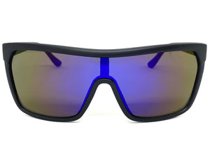 Oversized Modern Retro Shield Style KUSH SUNGLASSES Large Matte Black Frame 6211