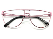 Classic Vintage Retro Style Clear Lens EYEGLASSES Chrome Pihk Frame 163889