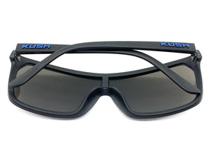 Oversized Modern Retro Shield Style KUSH SUNGLASSES Large Matte Black Frame 6211