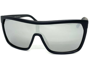 Oversized Modern Retro Shield Style KUSH SUNGLASSES Large Matte Black Frame 6211