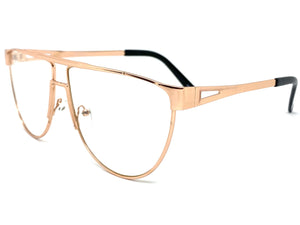 Classic Vintage Retro Style Clear Lens EYEGLASSES Rose Gold Frame 163889