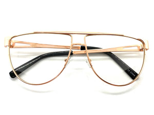 Classic Vintage Retro Style Clear Lens EYEGLASSES Rose Gold Frame 163889