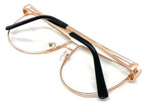 Classic Vintage Retro Style Clear Lens EYEGLASSES Rose Gold Frame 163889