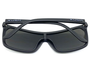 Oversized Modern Retro Shield Style KUSH SUNGLASSES Large Matte Black Frame 6211