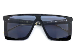 Classy Elegant Modern Luxury Designer Fashion SUNGLASSES Black & Gold Frame 30396