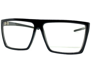 Classy Modern Contemporary Style Clear Lens EYEGLASSES Sleek Black Frame 540753