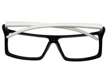 Classy Modern Contemporary Style Clear Lens EYEGLASSES Sleek Black & White Frame 540753