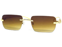 Classy Elegant Sophisticated Luxury Fashion SUNGLASSES Rimless Gold Frame E0922