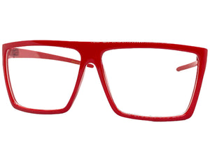 Classy Modern Contemporary Style Clear Lens EYEGLASSES Sleek Red Frame 540753