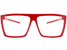 Classy Modern Contemporary Style Clear Lens EYEGLASSES Sleek Red Frame 540753