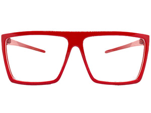 Classy Modern Contemporary Style Clear Lens EYEGLASSES Sleek Red Frame 540753