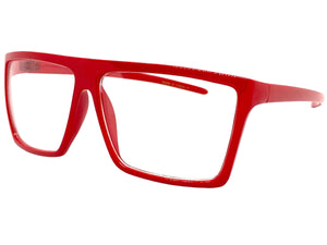 Classy Modern Contemporary Style Clear Lens EYEGLASSES Sleek Red Frame 540753