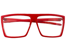 Classy Modern Contemporary Style Clear Lens EYEGLASSES Sleek Red Frame 540753