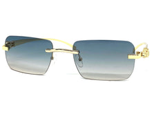 Classy Elegant Sophisticated Luxury Fashion SUNGLASSES Rimless Gold Frame E0922