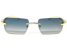 Classy Elegant Sophisticated Luxury Fashion SUNGLASSES Rimless Gold Frame E0922