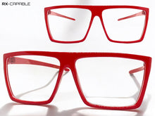 Classy Modern Contemporary Style Clear Lens EYEGLASSES Sleek Red Frame 540753