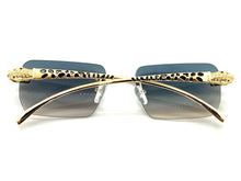 Classy Elegant Sophisticated Luxury Fashion SUNGLASSES Rimless Gold Frame E0922