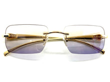 Classy Elegant Sophisticated Luxury Fashion SUNGLASSES Rimless Gold Frame E0922